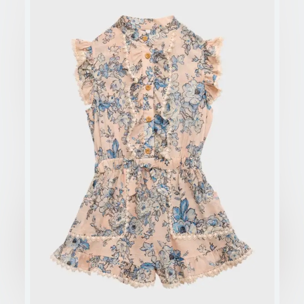 Zimmermann Girls Halliday Floral-Print Romper, 12